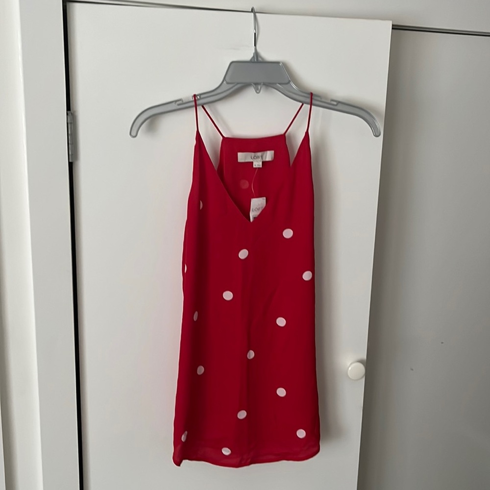 NWT LOFT Silky Polka Dot Top